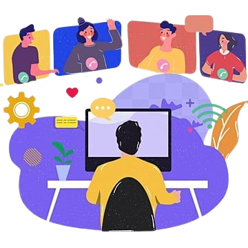 Collage of professionals studying, collaborating, and celebrating